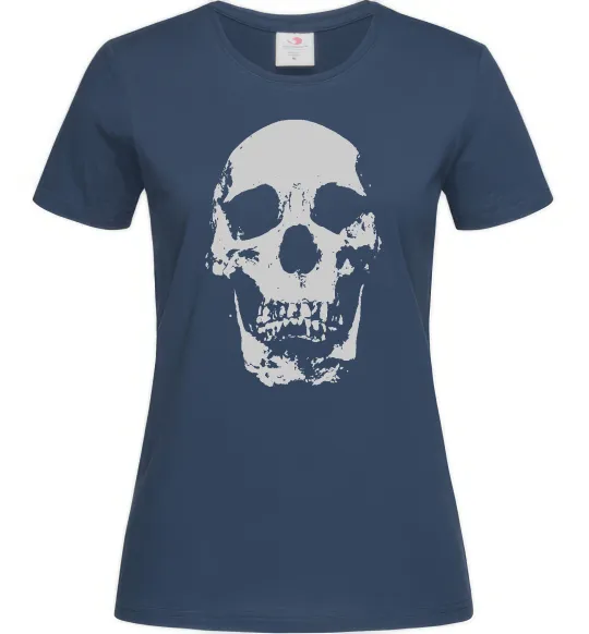 Женская футболка Old school skull Темно-синий фото