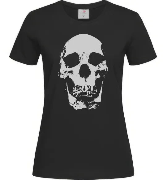 Женская футболка Old school skull Черный фото