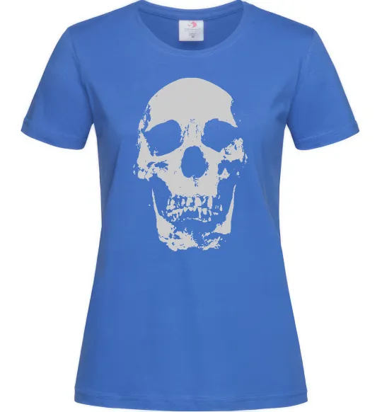 Женская футболка Old school skull Ярко-синий фото