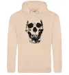 Мужская толстовка (худи) Old school skull Песочный фото