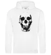 Женская толстовка (худи) Old school skull Белый фото