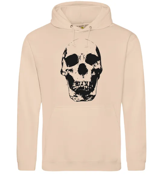 Женская толстовка (худи) Old school skull Песочный фото