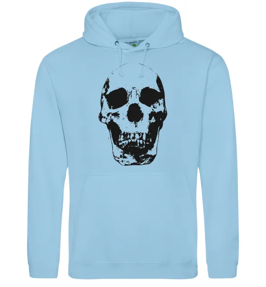 Женская толстовка (худи) Old school skull Голубой фото