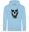 Женская толстовка (худи) Old school skull Голубой фото