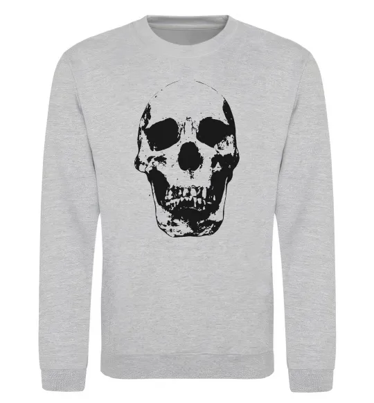 Свитшот Old school skull Серый меланж фото