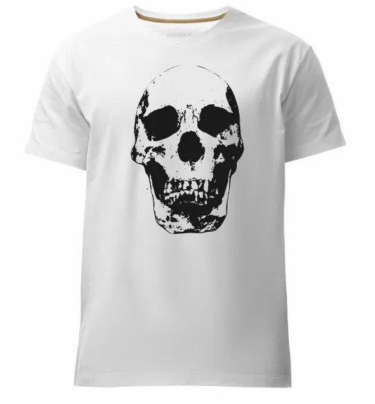 Мужская премиум футболка Old school skull Белый фото