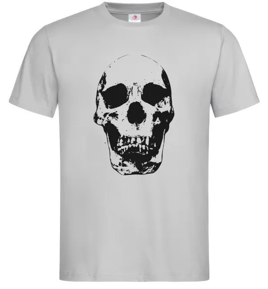 Мужская футболка Old school skull Серый фото