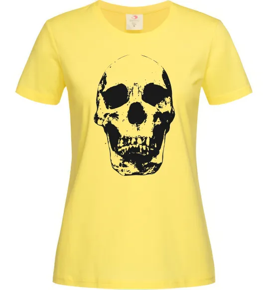 Женская футболка Old school skull Лимонный фото
