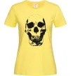 Женская футболка Old school skull Лимонный фото
