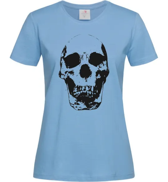 Женская футболка Old school skull Голубой фото