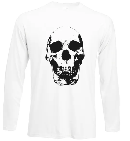 Лонгслив Old school skull Белый фото
