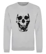 Свитшот Old school skull Серый меланж фото