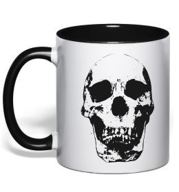 Чашка с цветной ручкой Old school skull