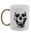 Чашка с цветной ручкой Old school skull Золото фото