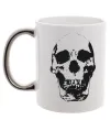 Чашка с цветной ручкой Old school skull Серебро фото