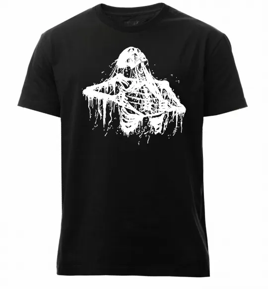 Мужская премиум футболка Скелет розірваний навпіл Черный фото