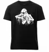 Мужская премиум футболка Скелет розірваний навпіл Черный фото