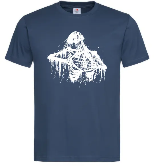 Мужская футболка Скелет розірваний навпіл Темно-синий фото