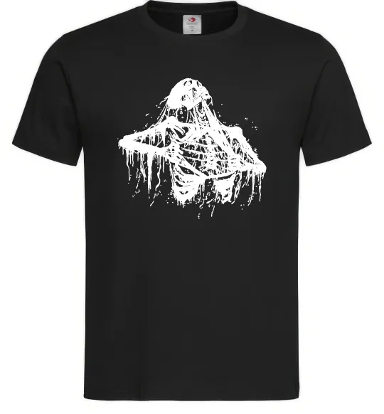 Мужская футболка Скелет розірваний навпіл Черный фото