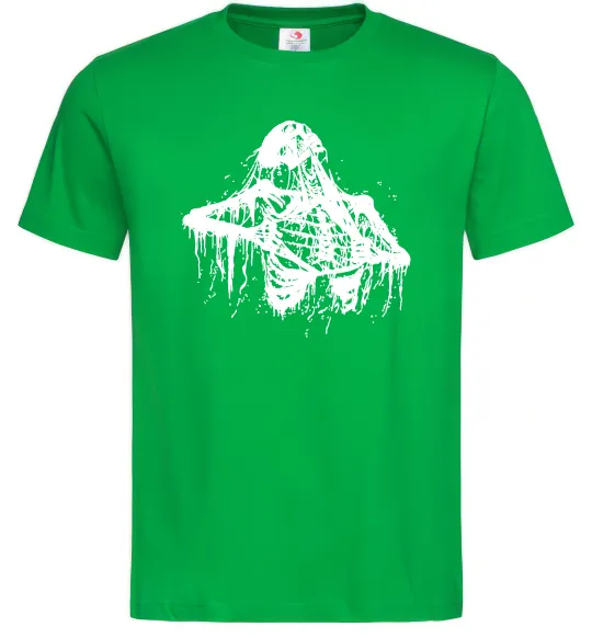 Мужская футболка Скелет розірваний навпіл Зеленый фото