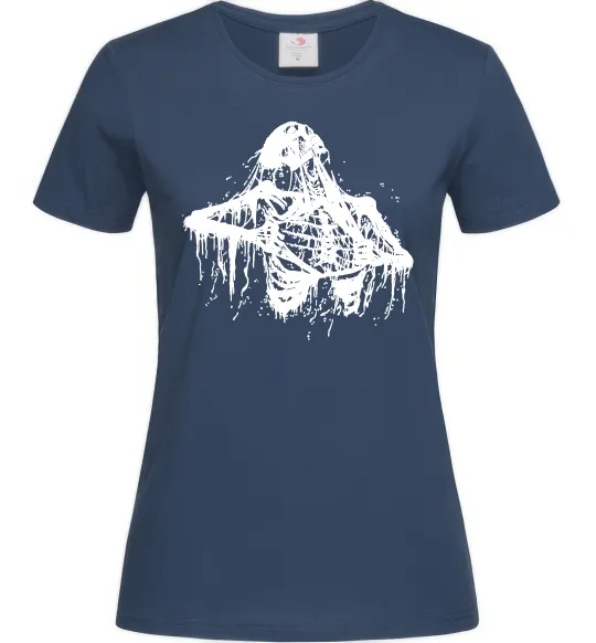 Женская футболка Скелет розірваний навпіл Темно-синий фото