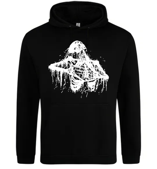 Женская толстовка (худи) Скелет розірваний навпіл Черный фото