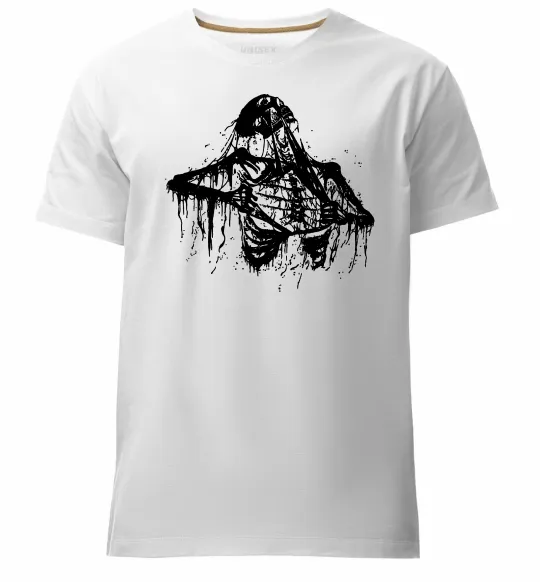 Мужская премиум футболка Скелет розірваний навпіл Белый фото