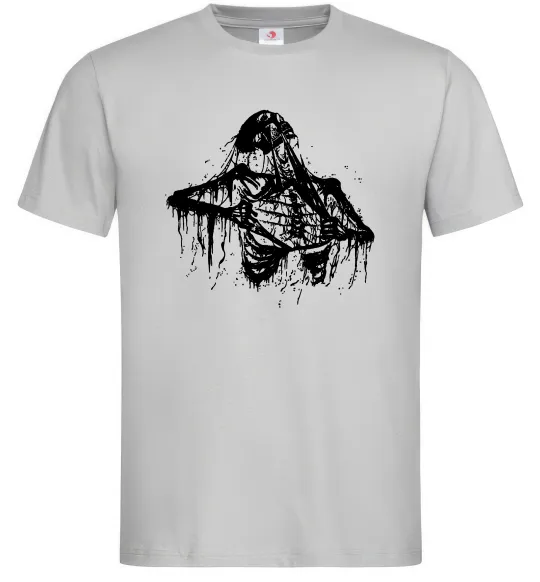 Мужская футболка Скелет розірваний навпіл Серый фото