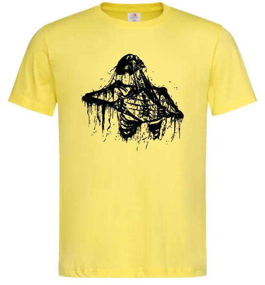 Мужская футболка Скелет розірваний навпіл Лимонный фото