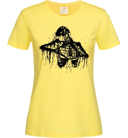 Женская футболка Скелет розірваний навпіл Лимонный фото