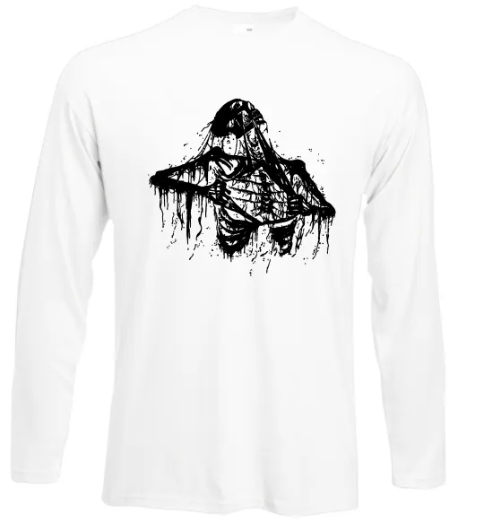 Лонгслив Скелет розірваний навпіл Белый фото