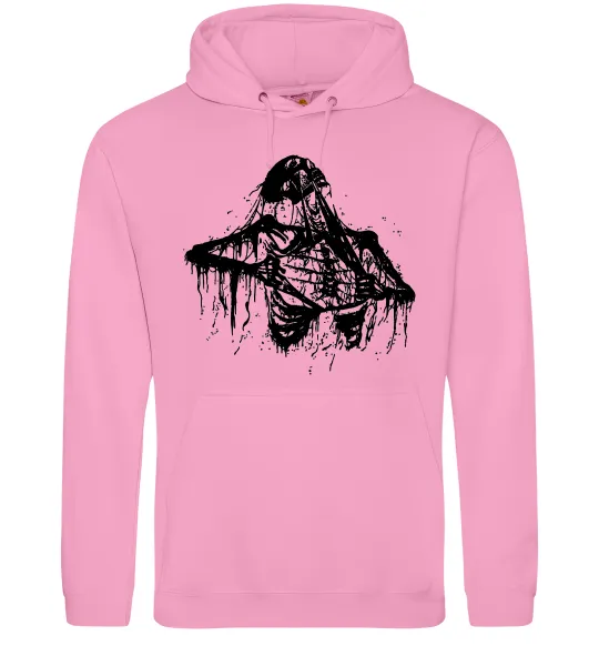 Мужская толстовка (худи) Скелет розірваний навпіл Розовый фото