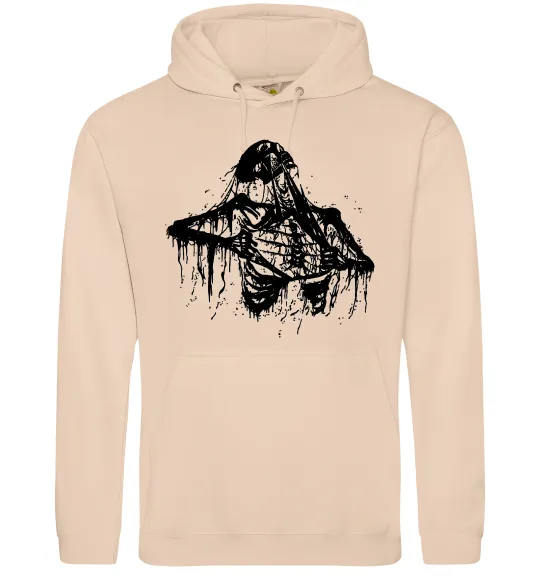 Мужская толстовка (худи) Скелет розірваний навпіл Песочный фото