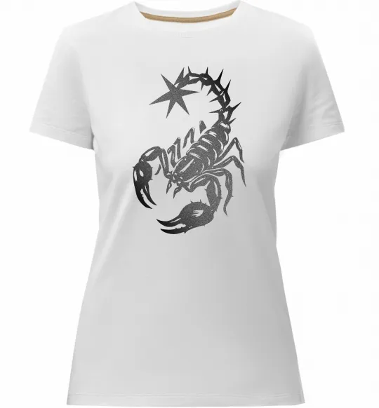Женская премиум футболка Cyber Scorpio Белый фото