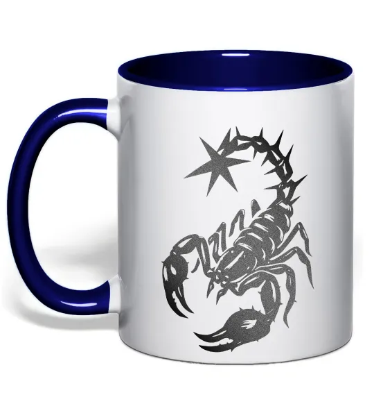 Чашка з кольоровою ручкою Cyber Scorpio Глибокий темно-синій фото