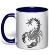 Чашка з кольоровою ручкою Cyber Scorpio Глибокий темно-синій фото