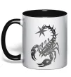 Чашка з кольоровою ручкою Cyber Scorpio Чорний фото