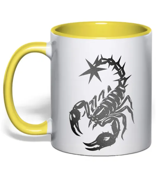 Чашка з кольоровою ручкою Cyber Scorpio Лимонний фото