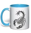 Чашка з кольоровою ручкою Cyber Scorpio Блакитний фото
