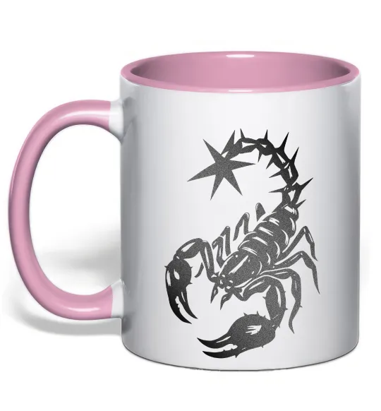 Чашка з кольоровою ручкою Cyber Scorpio Ніжно рожевий фото