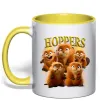 Чашка с цветной ручкой Hoppers Mabel Лимонный фото