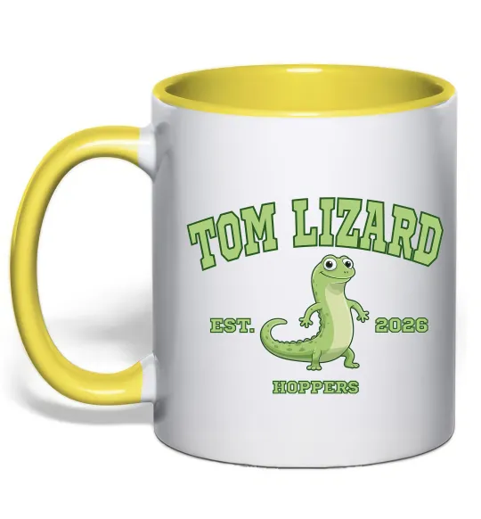 Чашка с цветной ручкой Tom Lizard Лимонный фото