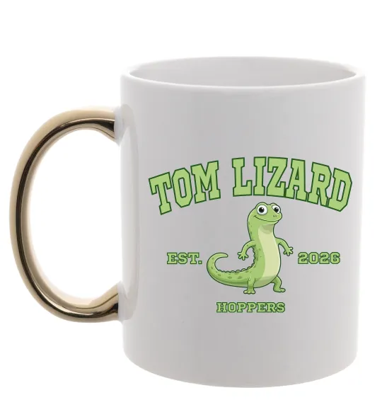 Чашка с цветной ручкой Tom Lizard Золото фото