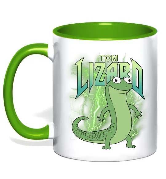 Чашка с цветной ручкой Hoppers Lizard Tom Лаймовый фото