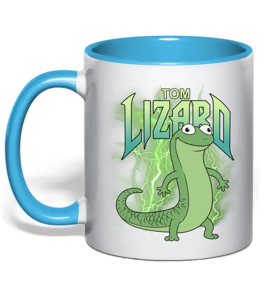 Чашка с цветной ручкой Hoppers Lizard Tom Голубой фото