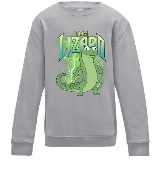 Детский Свитшот Hoppers Lizard Tom Серый меланж фото