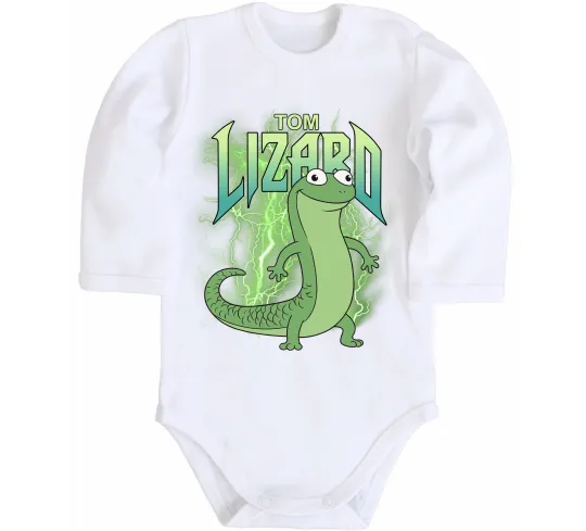 Детский боди Hoppers Lizard Tom Белый фото