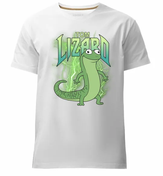 Мужская премиум футболка Hoppers Lizard Tom Белый фото