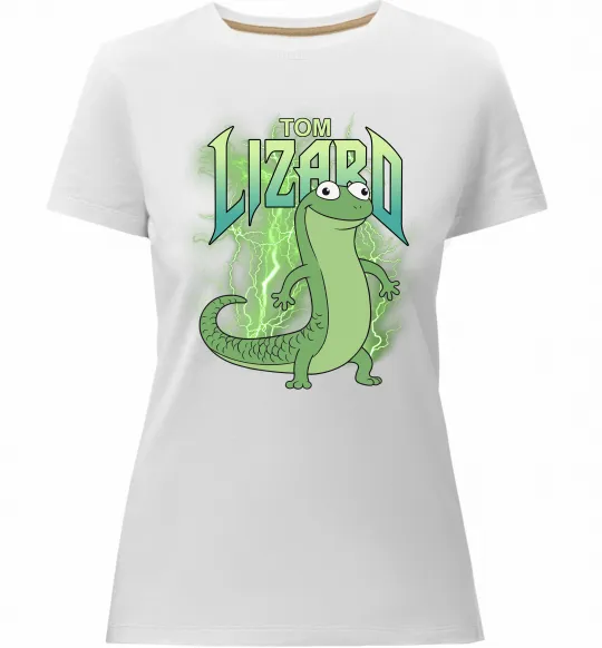 Женская премиум футболка Hoppers Lizard Tom Белый фото