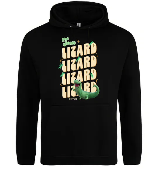 Женская толстовка (худи) Стрибунці ящірка Том Черный фото